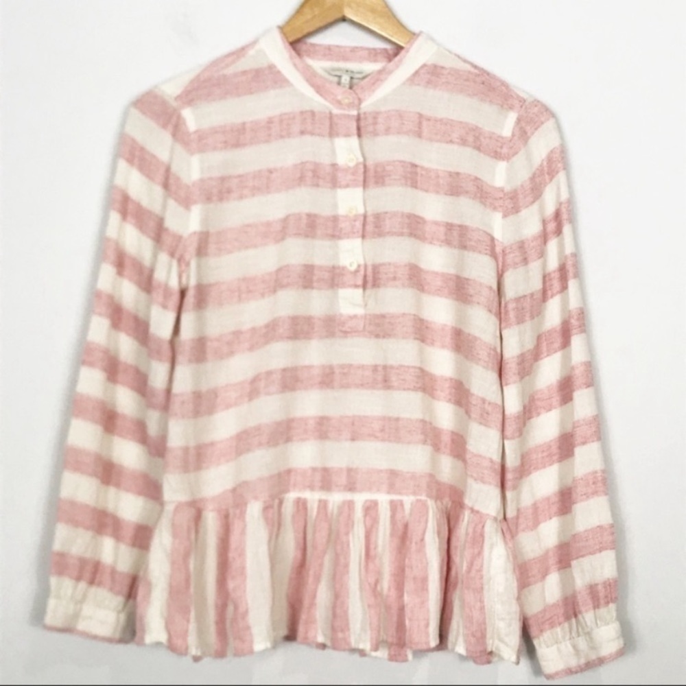 LUCKY BRAND Peplum Striped Top